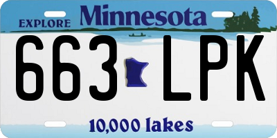 MN license plate 663LPK