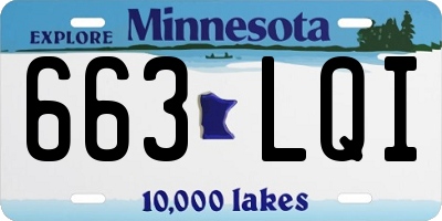MN license plate 663LQI
