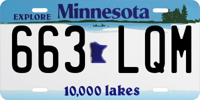 MN license plate 663LQM