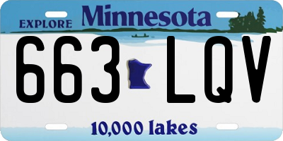 MN license plate 663LQV