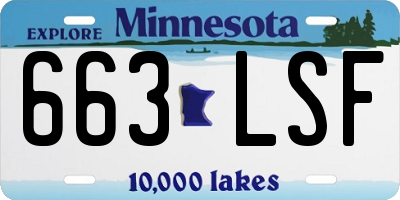 MN license plate 663LSF