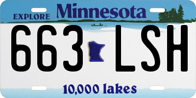 MN license plate 663LSH