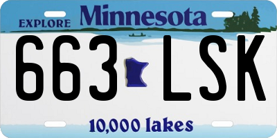 MN license plate 663LSK