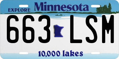 MN license plate 663LSM