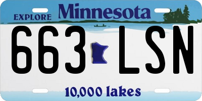 MN license plate 663LSN