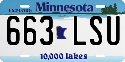 MN license plate 663LSU