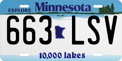 MN license plate 663LSV
