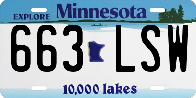 MN license plate 663LSW
