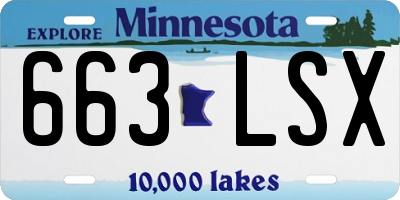 MN license plate 663LSX