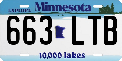 MN license plate 663LTB