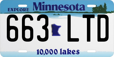 MN license plate 663LTD