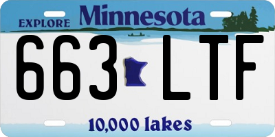 MN license plate 663LTF