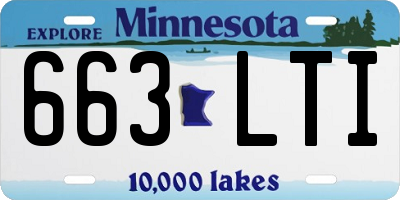 MN license plate 663LTI