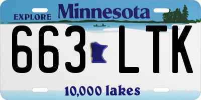 MN license plate 663LTK