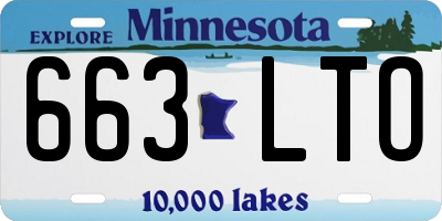 MN license plate 663LTO