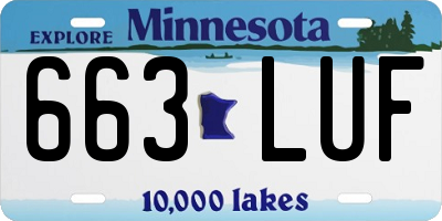MN license plate 663LUF