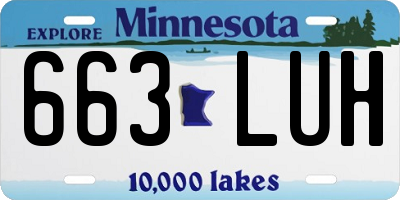 MN license plate 663LUH