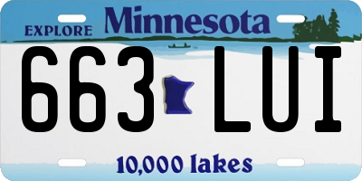 MN license plate 663LUI