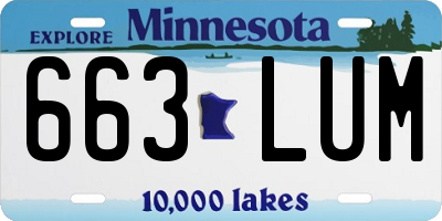 MN license plate 663LUM