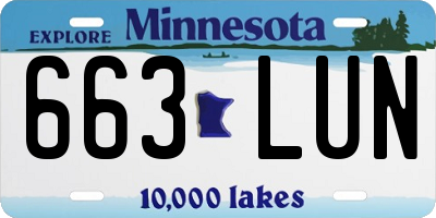 MN license plate 663LUN
