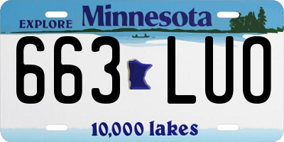 MN license plate 663LUO