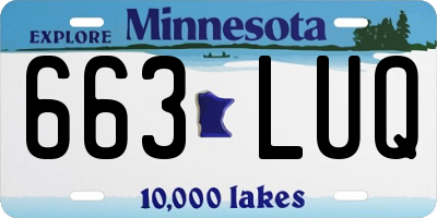 MN license plate 663LUQ