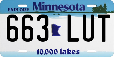 MN license plate 663LUT
