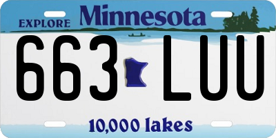 MN license plate 663LUU