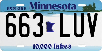 MN license plate 663LUV
