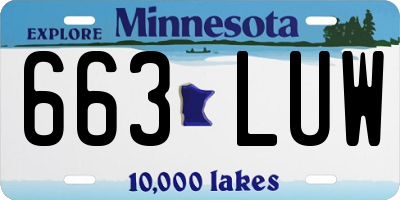 MN license plate 663LUW