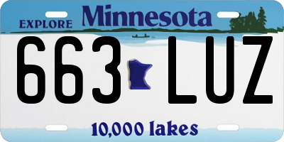 MN license plate 663LUZ