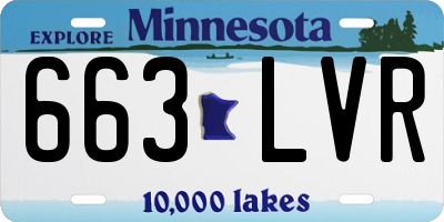 MN license plate 663LVR