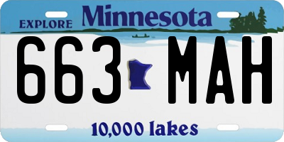 MN license plate 663MAH