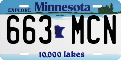 MN license plate 663MCN