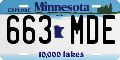 MN license plate 663MDE