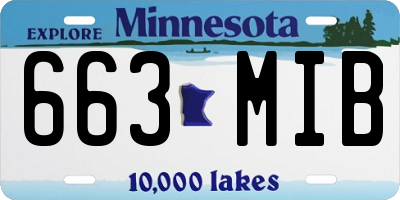 MN license plate 663MIB