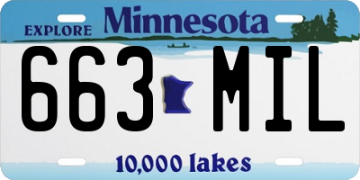 MN license plate 663MIL