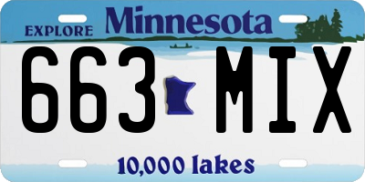 MN license plate 663MIX