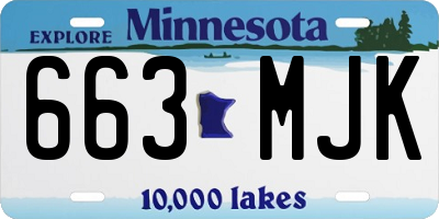MN license plate 663MJK