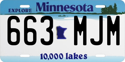 MN license plate 663MJM