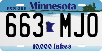 MN license plate 663MJO