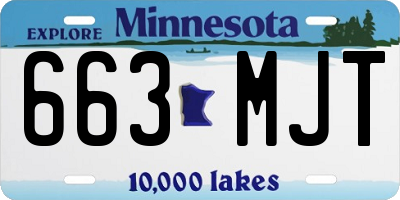 MN license plate 663MJT