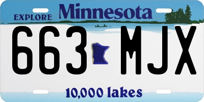 MN license plate 663MJX