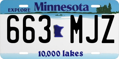 MN license plate 663MJZ
