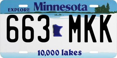 MN license plate 663MKK