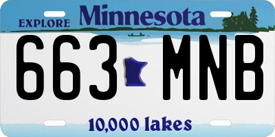 MN license plate 663MNB