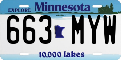 MN license plate 663MYW
