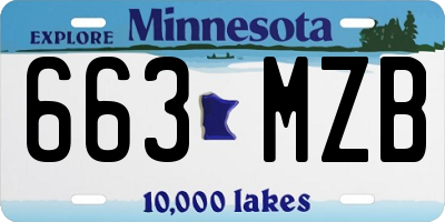 MN license plate 663MZB
