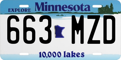 MN license plate 663MZD