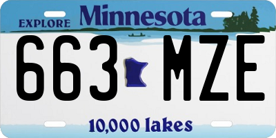 MN license plate 663MZE